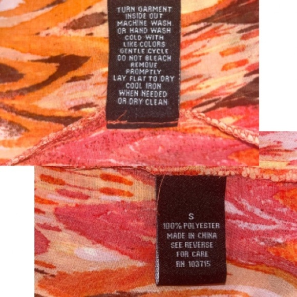 Zac & Rachel Abstract Chevron Blouse | Size S | Lightweight Sheer Top - Picture 4 of 4